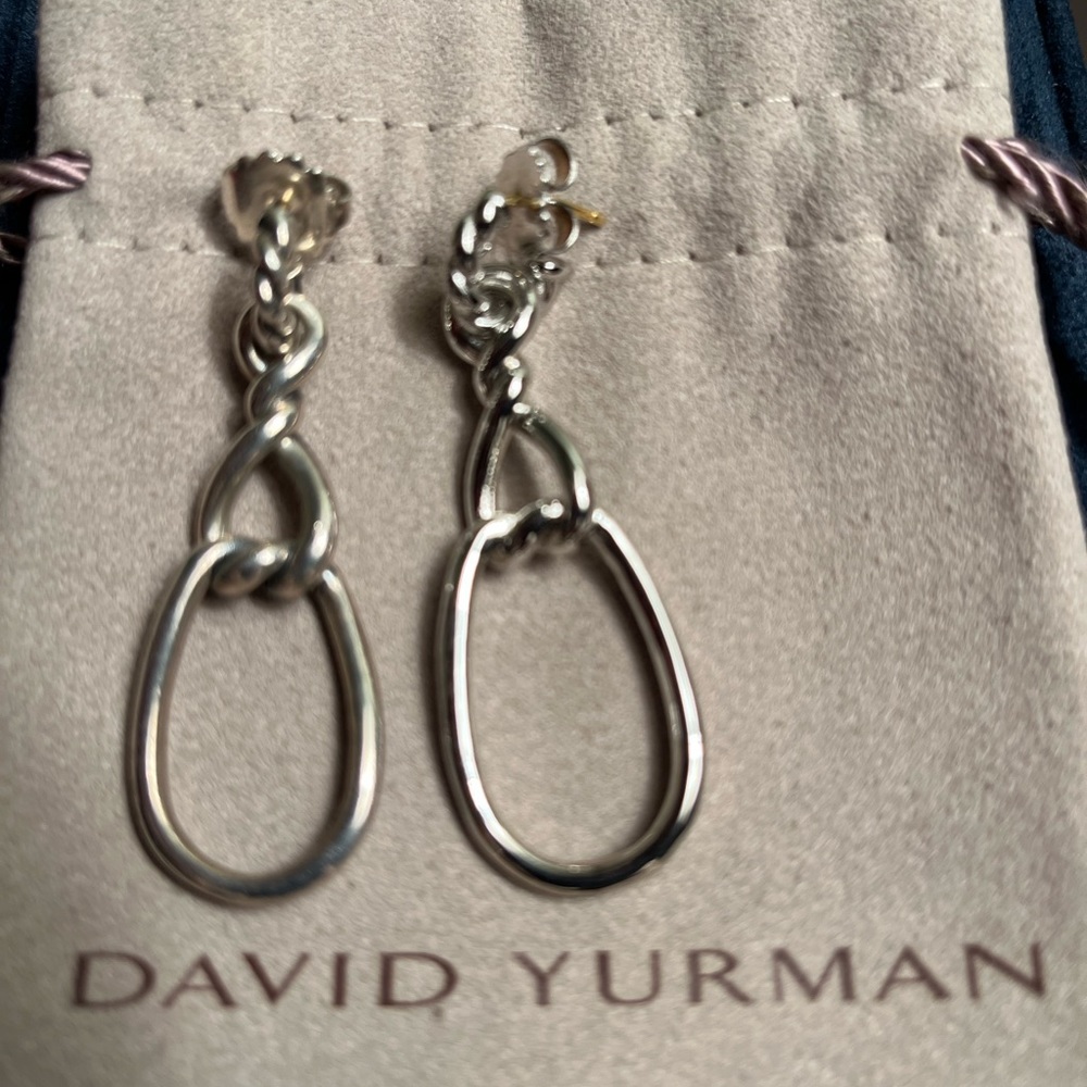 DAVID YURMAN 925 STERLING SILVER CONTINUANCE EARRINGS. Own 2 styles in 1